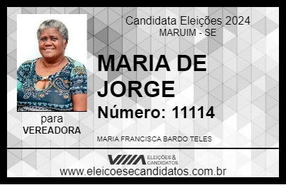 Candidato MARIA DE JORGE 2024 - MARUIM - Eleições