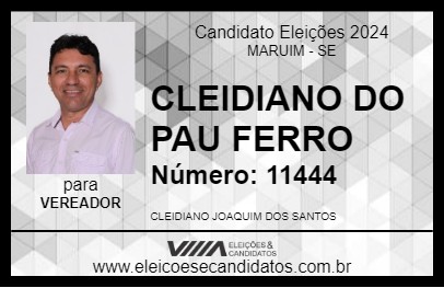 Candidato CLEIDIANO DO PAU FERRO 2024 - MARUIM - Eleições