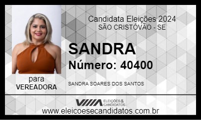 Candidato SANDRA 2024 - SÃO CRISTÓVÃO - Eleições