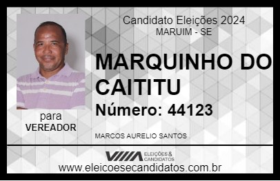 Candidato MARQUINHO DO CAITITU 2024 - MARUIM - Eleições