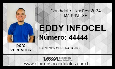 Candidato EDDY INFOCEL 2024 - MARUIM - Eleições