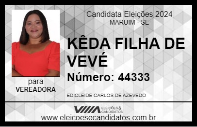 Candidato KÊDA FILHA DE VEVÉ 2024 - MARUIM - Eleições