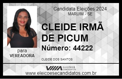 Candidato CLEIDE IRMÃ DE PICUM 2024 - MARUIM - Eleições