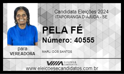 Candidato PELA FÉ 2024 - ITAPORANGA D\AJUDA - Eleições