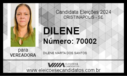 Candidato DILENE 2024 - CRISTINÁPOLIS - Eleições