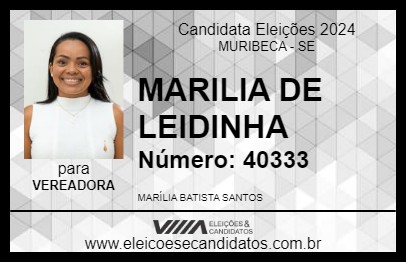 Candidato MARILIA DE LEIDINHA 2024 - MURIBECA - Eleições