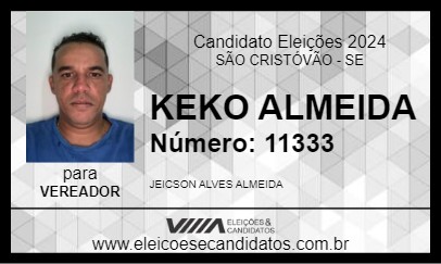 Candidato KEKO ALMEIDA 2024 - SÃO CRISTÓVÃO - Eleições