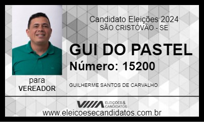 Candidato GUI DO PASTEL 2024 - SÃO CRISTÓVÃO - Eleições