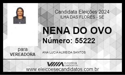 Candidato NENA DO OVO 2024 - ILHA DAS FLORES - Eleições