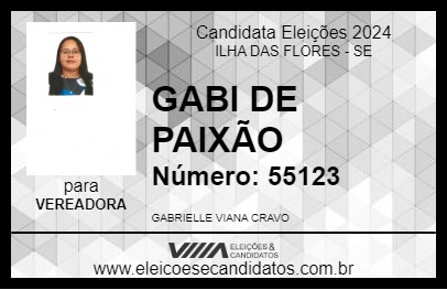 Candidato GABI DE PAIXÃO 2024 - ILHA DAS FLORES - Eleições