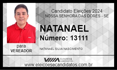 Candidato NATANAEL 2024 - NOSSA SENHORA DAS DORES - Eleições