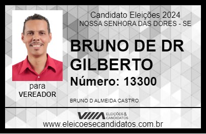 Candidato BRUNO DE DR GILBERTO 2024 - NOSSA SENHORA DAS DORES - Eleições