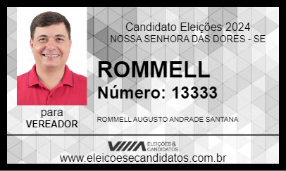 Candidato ROMMELL 2024 - NOSSA SENHORA DAS DORES - Eleições