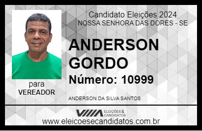 Candidato ANDERSON GORDO 2024 - NOSSA SENHORA DAS DORES - Eleições