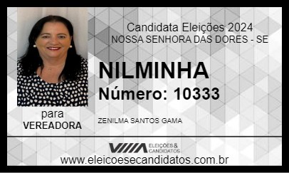 Candidato NILMINHA 2024 - NOSSA SENHORA DAS DORES - Eleições