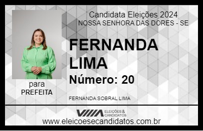 Candidato FERNANDA LIMA 2024 - NOSSA SENHORA DAS DORES - Eleições