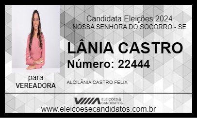 Candidato LÂNIA CASTRO 2024 - NOSSA SENHORA DO SOCORRO - Eleições