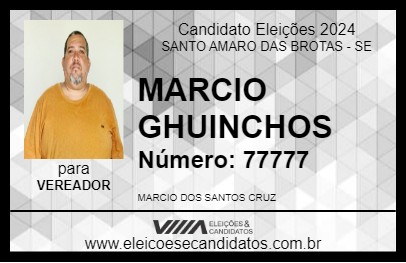 Candidato MARCIO GHUINCHOS 2024 - SANTO AMARO DAS BROTAS - Eleições