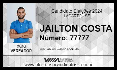 Candidato JAILTON COSTA 2024 - LAGARTO - Eleições