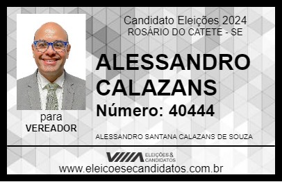 Candidato ALESSANDRO CALAZANS  2024 - ROSÁRIO DO CATETE - Eleições