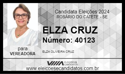 Candidato ELZA CRUZ 2024 - ROSÁRIO DO CATETE - Eleições