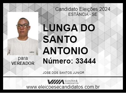 Candidato LUNGA DO SANTO ANTONIO 2024 - ESTÂNCIA - Eleições