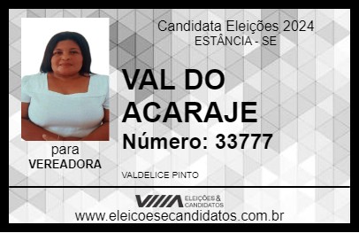 Candidato VAL DO ACARAJE 2024 - ESTÂNCIA - Eleições