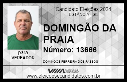 Candidato DOMINGÃO DA PRAIA 2024 - ESTÂNCIA - Eleições