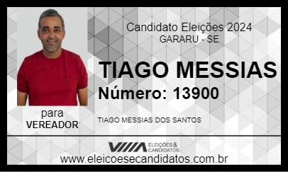 Candidato TIAGO MESSIAS 2024 - GARARU - Eleições