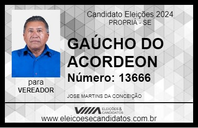 Candidato GAÚCHO DO ACORDEON 2024 - PROPRIÁ - Eleições