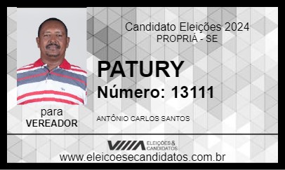 Candidato PATURY 2024 - PROPRIÁ - Eleições