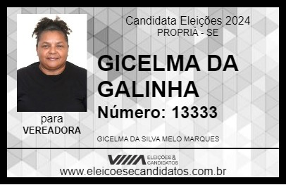 Candidato GICELMA DA GALINHA 2024 - PROPRIÁ - Eleições