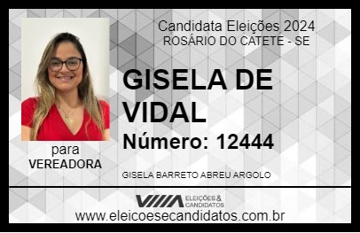 Candidato GISELA DE VIDAL 2024 - ROSÁRIO DO CATETE - Eleições