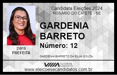 Candidato GARDENIA BARRETO 2024 - ROSÁRIO DO CATETE - Eleições