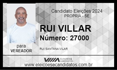 Candidato RUI VILLAR 2024 - PROPRIÁ - Eleições