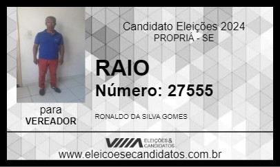 Candidato RAIO 2024 - PROPRIÁ - Eleições