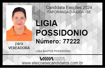 Candidato LIGIA POSSIDONIO 2024 - ITAPORANGA D\AJUDA - Eleições