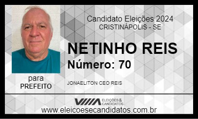 Candidato NETINHO REIS 2024 - CRISTINÁPOLIS - Eleições