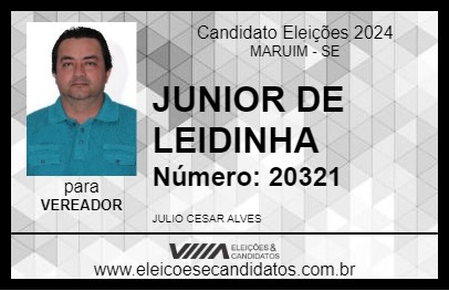 Candidato JUNIOR DE LEIDINHA 2024 - MARUIM - Eleições