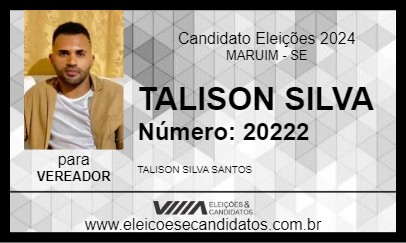 Candidato TALISON SILVA 2024 - MARUIM - Eleições