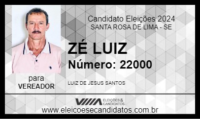 Candidato ZÉ LUIZ 2024 - SANTA ROSA DE LIMA - Eleições