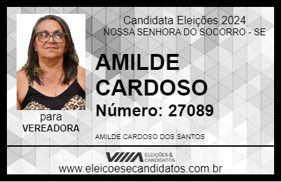 Candidato AMILDE CARDOSO 2024 - NOSSA SENHORA DO SOCORRO - Eleições