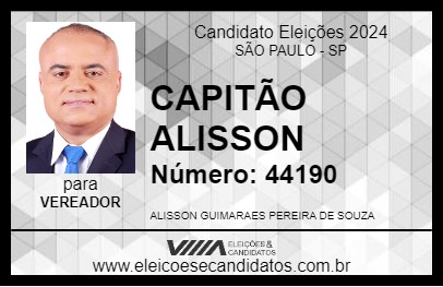 Candidato CAPITÃO ALISSON 2024 - SÃO PAULO - Eleições