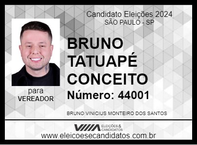 Candidato BRUNO TATUAPÉ CONCEITO 2024 - SÃO PAULO - Eleições