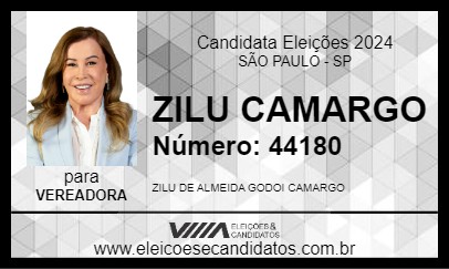 Candidato ZILU CAMARGO 2024 - SÃO PAULO - Eleições