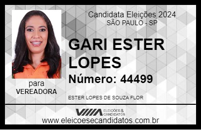 Candidato GARI ESTER LOPES 2024 - SÃO PAULO - Eleições