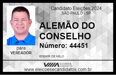 Candidato ALEMÃO DO CONSELHO 2024 - SÃO PAULO - Eleições