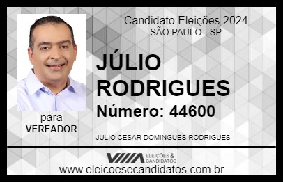 Candidato JÚLIO RODRIGUES 2024 - SÃO PAULO - Eleições