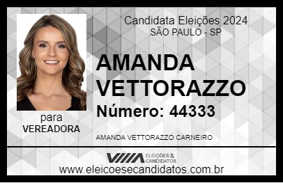 Candidato AMANDA VETTORAZZO 2024 - SÃO PAULO - Eleições