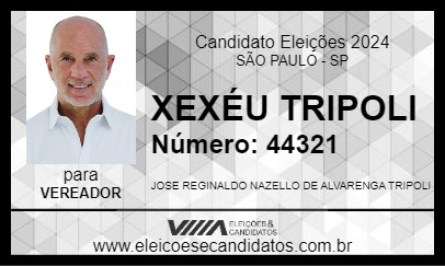 Candidato XEXÉU TRIPOLI 2024 - SÃO PAULO - Eleições